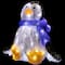 11.5" Lighted Commercial Grade Acrylic Sitting Baby Penguin Christmas Display Decoration